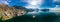 Aerial view of the Vitznau village by lake Lucerne in Central Switzerland