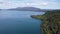 Aerial view of volcanic Lake Tarawera and Mount Tarawera