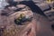 Aerial view of volcanic landscape. Volcanic crater in Tenerife, Canary islands, Spain.