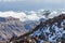 Aerial view from volcano Teide on cable car and mountains