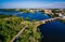 Aerial view of Vyborg city panorama, Russia