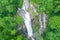 Aerial view of Wachirathan waterfall in rainy season at Doi Inthanon national park, Chian Mai, Thailand