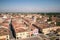 Aerial view of the walled city of Montagnana, Italy.