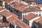 Aerial view of the walled city of Montagnana, Italy.