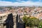 Aerial view from the walls of St. George\\\'s Castle to the views of the city of Lisbon in Portugal