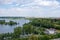 Aerial view of Waren, lake Muritz, Mecklenburg Western-Pomerania, Germany