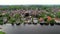 Aerial view of Warmond muncipality in The Netherlands, is a popular recreational area for boating and other water sports
