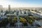 Aerial view of Warsaw city and Swietokrzyski Park - Warsaw, Poland