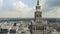 Aerial view of Warsaw downtown, City center, Palace of Culture, Poland