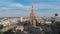 Aerial view of Warsaw downtown, City center, Palace of Culture, Poland