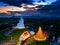 Aerial view of Wat Huay Pla Kang, Chinese temple in Chiang Rai Province, Thailand