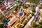 Aerial view of Wat Mahathat Worawihan in Ratchaburi, Thailand