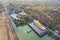 Aerial view with Wat Pa Kittiya Nuson at Amphoe Phu Wiang in Khon Kaen province