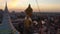 Aerial view of Wat Paknam Bhasicharoen, a temple, pagoda and Buddha statue in Bangkok Thailand