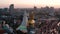 Aerial view of Wat Paknam Bhasicharoen, a temple, pagoda and Buddha statue in Bangkok Thailand