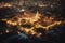 Aerial view of Wat Phra Kaew city lights with Ai Generated