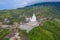 Aerial view of Wat Phra Thart Pha Sorn Kaew Statue temple, Phetchabun, Thailand. Nature landscape background. Travel trip on