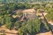 Aerial view of Wat si Sawai temple in Sukhothai historical park, Thailand