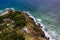 aerial view of Wategoes Beach at Byron Bay with lighthouse. The Photo was taken out of a Gyrocopter, Byron Bay, Queensland,