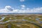 Aerial view of water sources and plateau wetland