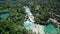 Aerial view of waterfalls Krka, Famous waterfall in National Park in Croatia, world heritage.