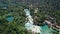 Aerial view of waterfalls Krka, Famous waterfall in National Park in Croatia, world heritage.