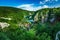 Aerial View on Waterfalls in Plitvice National Park