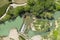 aerial view of the waterfalls produced by the Elsa river in the territory of Castelfiorentino Florence Tuscany