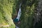 aerial view of the waterfalls of the river avisio cavalese trentino