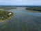 Aerial view of waterfront properties in South Carolina