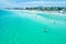 Aerial View of the Waters and Happy People off of Santa Rosa Beach  Florida on a Perfect Day