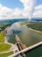 Aerial view of Watts Bar Nuclear reactor and hydroelectric Dam i