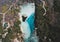 Aerial view weekuri lagoon, sumba island, indonesia