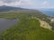 Aerial view of West Bali National Park in Indonesia