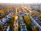 Aerial view of West Kensigton in London in autumn, England