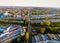 Aerial view of West Kensigton in London in autumn, England