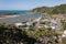 Aerial view of Whakatane town and river