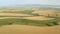 Aerial view of wheat fields on the Norwegian plains.