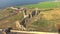 aerial view of Whitby Abbey a 7th-century Christian monastery that later became a Benedictine abbey. Whitby, Yorkshire