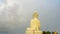 .aerial view white big Phuket Buddha in dark blue sky at twilight..