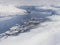 Aerial view of white snow covered town winter, Snowscape wallpaper