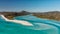 Aerial view of Whitehaven Beach from Hill Inlet on a sunny morning, Queensland - Australia