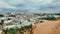 Aerial view of whitewashed architecture of Albufeira by the Atlantic Ocean, south Portugal