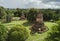 Aerial view Wiang Tha Kan historic temple at Lumphun in Thailand.