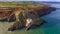 Aerial view. Wicklow Head lighthouse. county Wicklow. Ireland