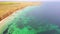 Aerial view of wild beach, jungle and long coastline. Beautiful wild beach krym