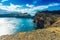 Aerial view of the wild cliffs at Ponta de Sao Lourenco, Madeira islands