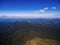 Aerial view. Wilderness landscape on a blue sky.