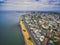 Aerial view of Williamstown coastal suburb in Melbourne, Australia.