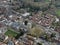 Aerial view of Wimborne Minister church and town centre